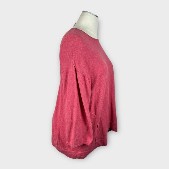 PureJill Cotton Cashmere Blend Knit Top Dolman Sleeve Pink Pocket Sweater 3X - Picture 2 of 10